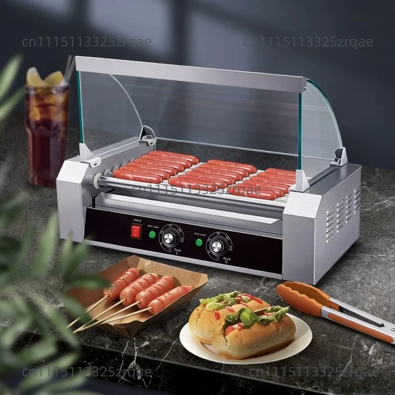 Sausage machine Stainless steel sausage machine with thermal insulation cabinet with glass cover Hot dog machine