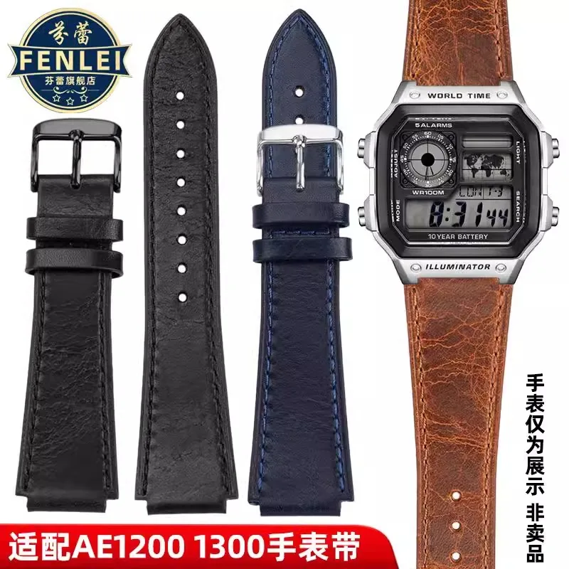 

Retro Leather Strap for Casio Watch AE1200 AE-1200 AE1300 F-108 W-216H SGW400 SGW-300 A158W A159W Watch Bracelet 18mm Watchband