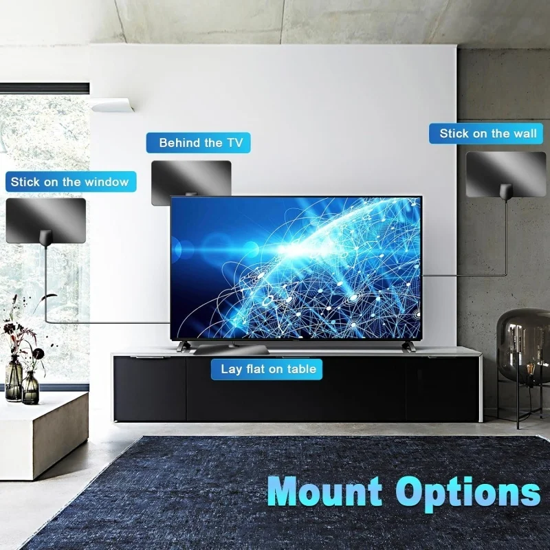 2025 New Indoor HD Digital TV Antenna Mini Mesh TV Antenna 4K 1080P DVB-T2 Antenna