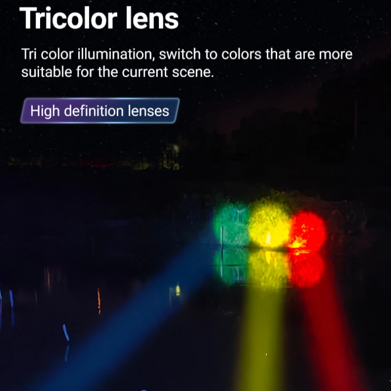 30W YEMAO G404 Portable Strong Light Alloy Flashlight With Tricolor Lens Power Bank Rechargeable Emergency Telescopic Zoom Light