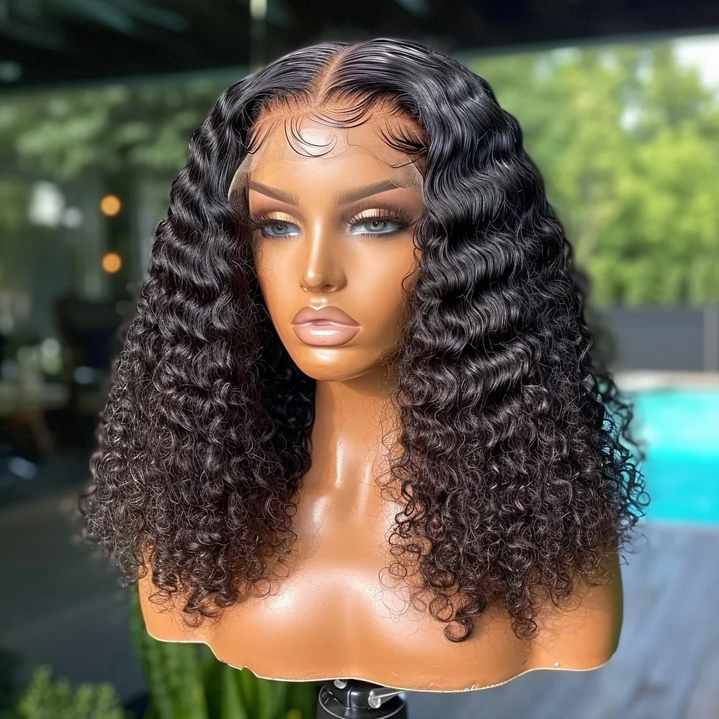 

13x4 deep wave hd Transparent Lace Frontal Human Hair Wigs For Women 32 inches 180% curly wigs human hair 100% human hair wigs