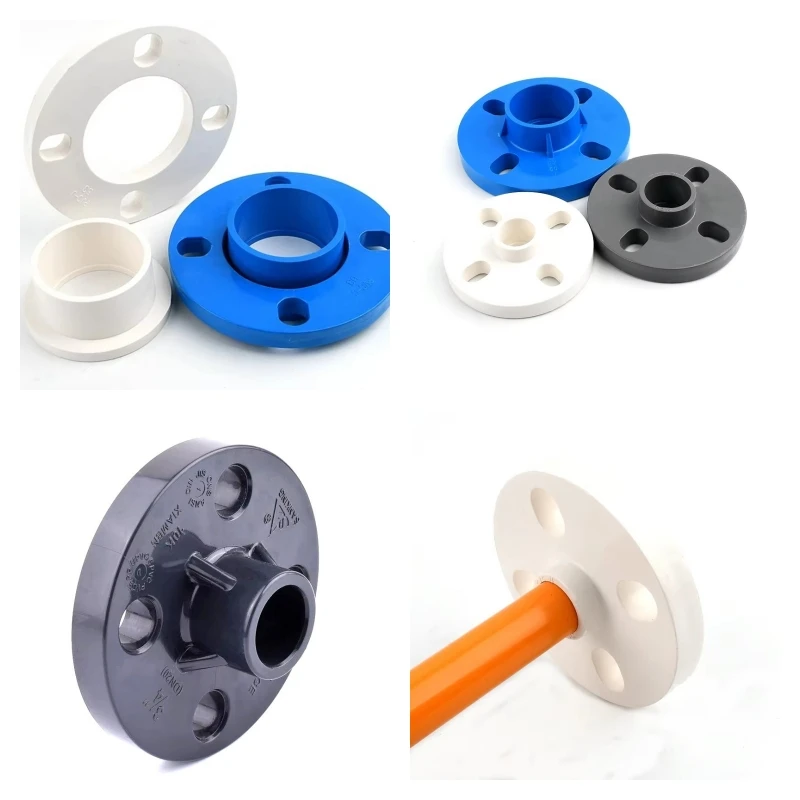 20~110mm PVC Flange Connector Garden Aquarium Adapter Direct Pipe Fittings Water Supply Pipe Connection Irrigation Accessories
