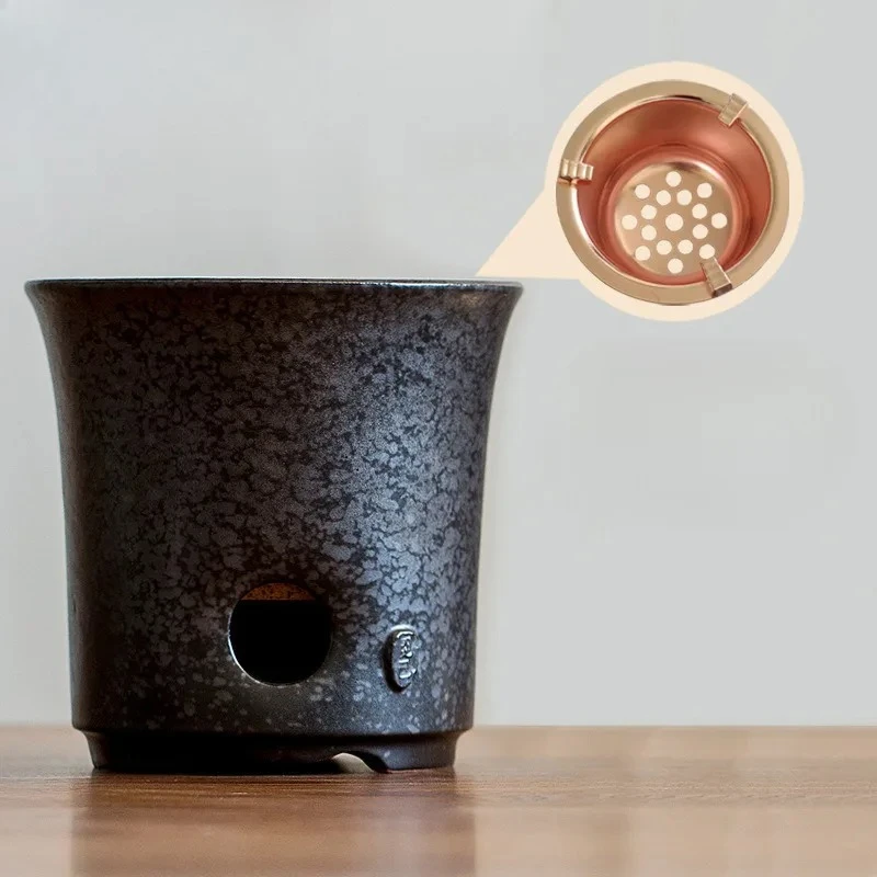 Stainless Glazed Tea Warmer Holder Candle Warmer Lamp Alcohol Burner Stove Kettle Stand Boiling Water Carbon Furnace For Tea