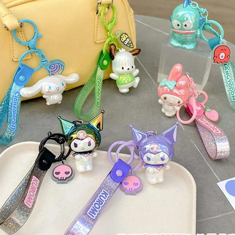 

Anime Sanrio Kuromi Keychain Toys Colorful Series Figures Cinnamoroll Pochacco Hangyodon Kuromi Pendant Keychain Toys Girls Gift