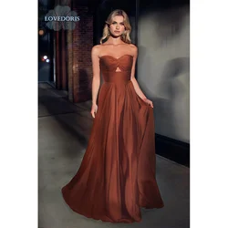 LoveDoris-vestido de dama de honor de satén, vestido de graduación con escote Corazón, Espalda descubierta, elegante, corte en A