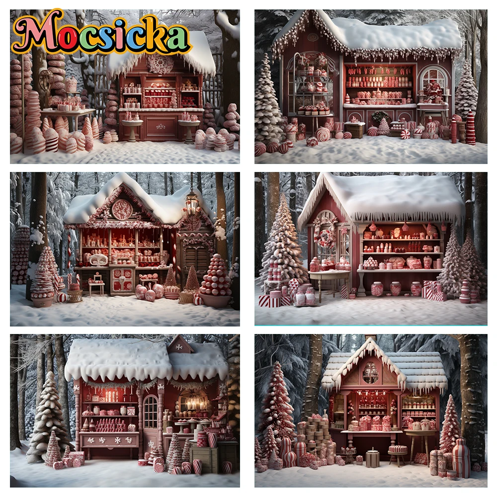 

Mocsicka Winter Christmas Photography Background Toy Store Decoration Theme Holiday Party Family Portrait Photo Backdrops Studio