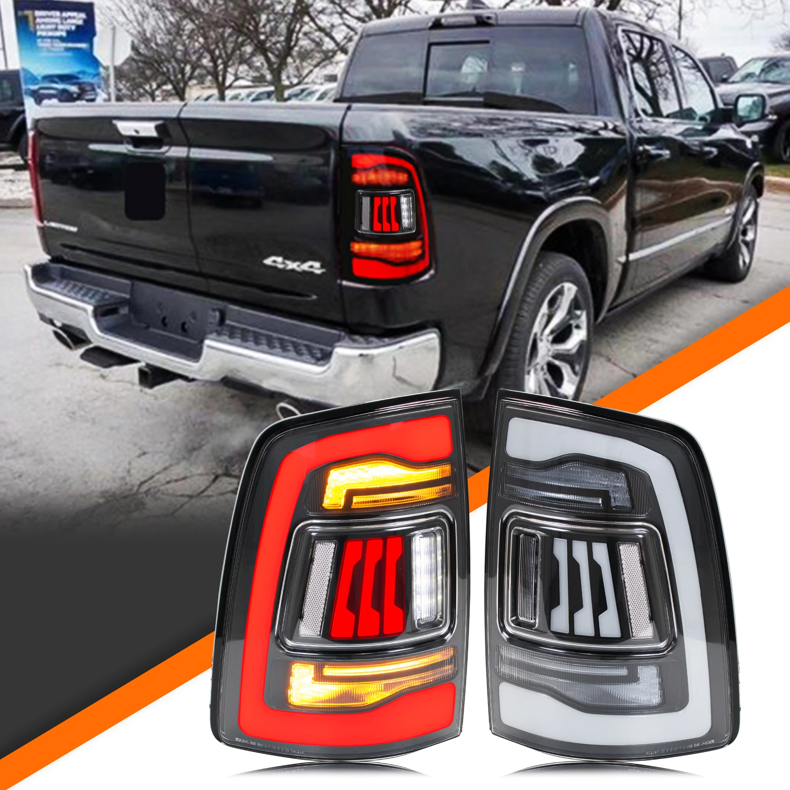 Feux arrière LED pour Dodge Ram 1500 2500 3500 4e génération, clignotant séquentiel, Animation dynamique, assemblage de feux arrière transparents