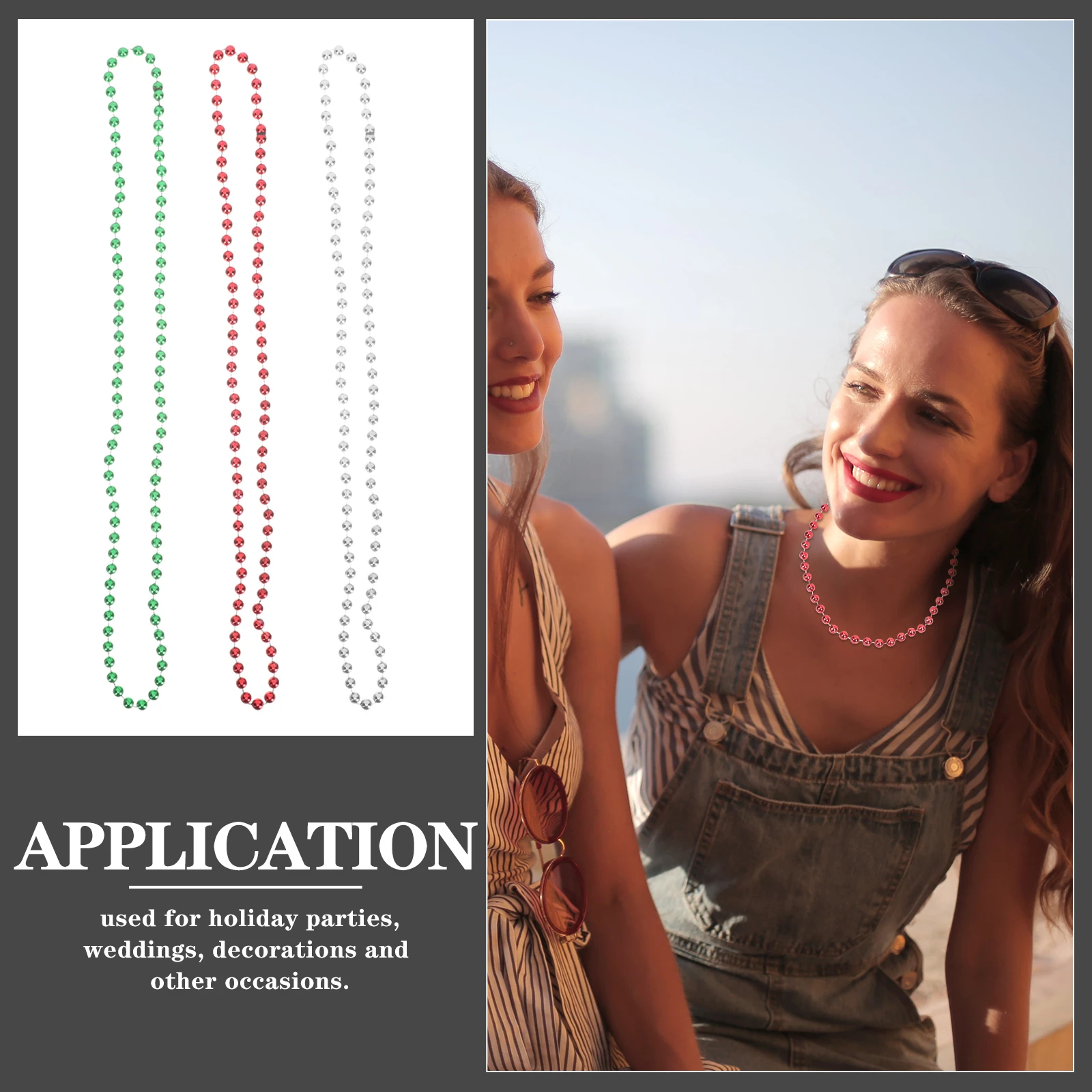 12 個の耐久性のあるパーティーネックレス軽量ビーズストリングネックレスメキシコカーニバルのお祝い用