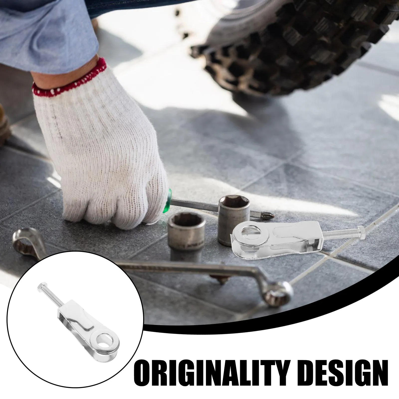 2Pcs Motorcycle Chain Tensioner Precision Adjustable Chain Tightener Easy Operation No Tools Required Compatible with Most Bike