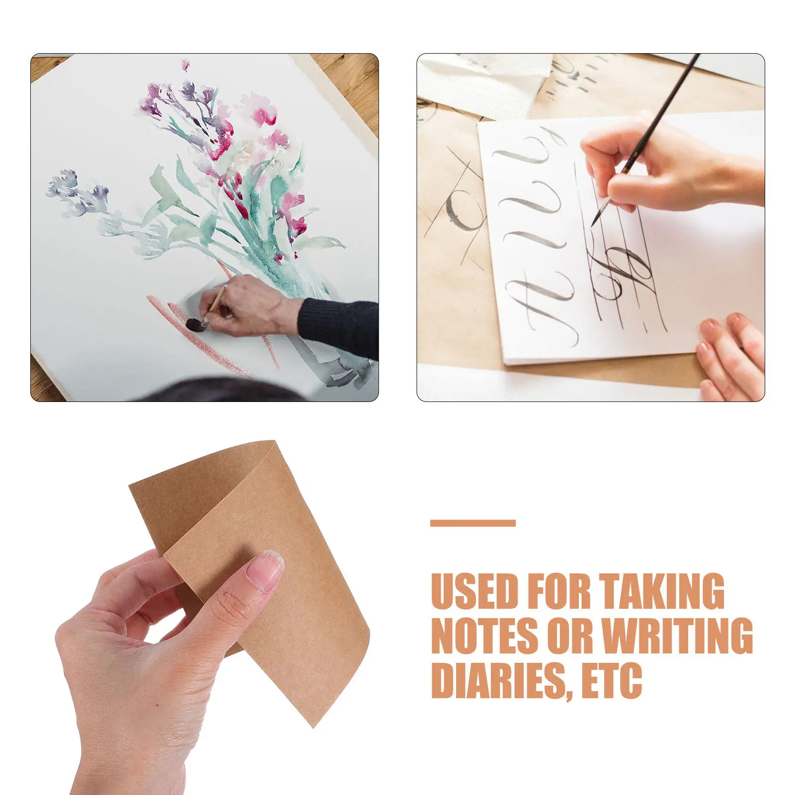 100Pcs Blank Postcard Kraft Message Cards Double-sided Paper Memo Gift Scrapbook Wedding Place Tags Greeting