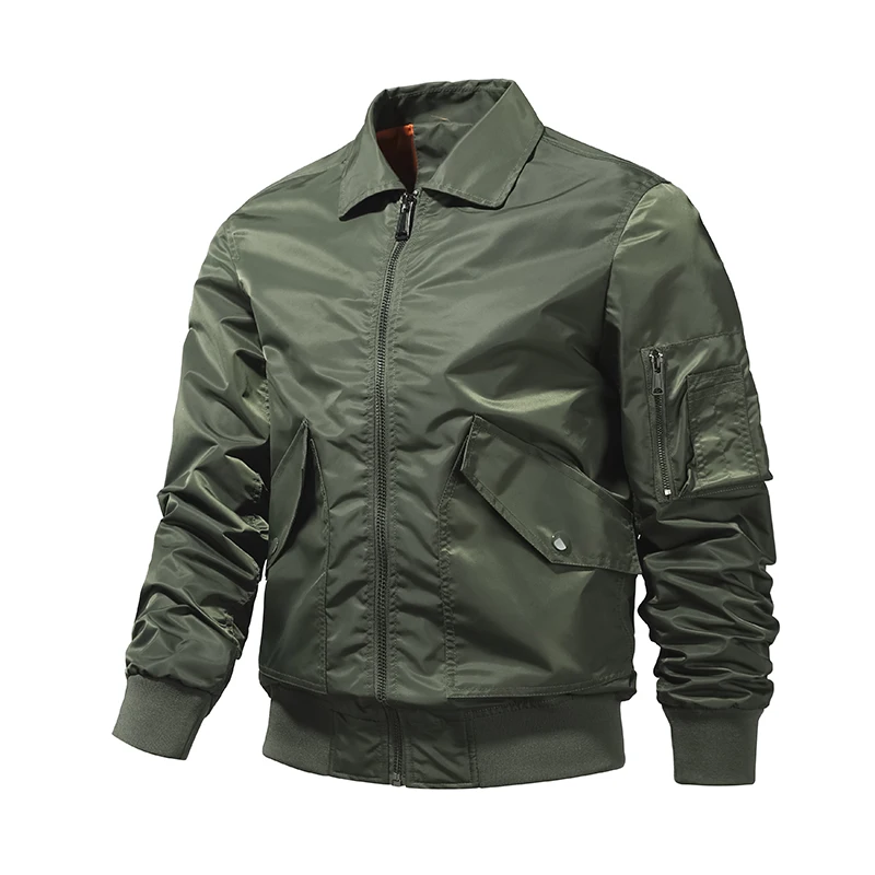 Autumn season new Air Force MA1 pilot jacket, men's solid color baseball suit, oversized men's work jacket, fashion brand