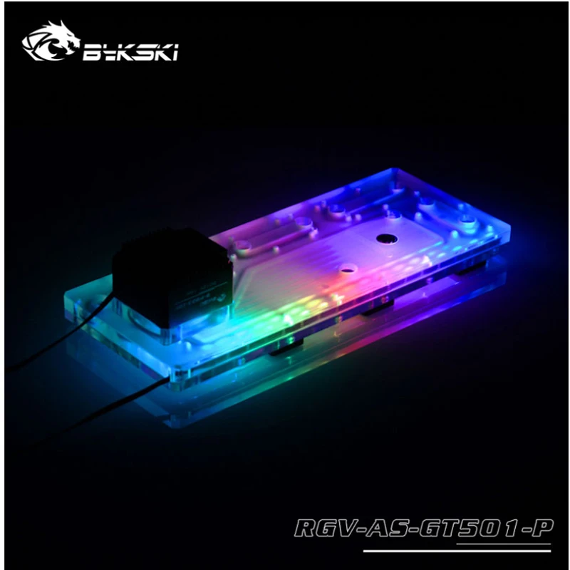 BYKSKI Acryl Bord Wasser Kanal Kit Lösung für ASUS TUF GAMING GT501 Computer Fall für CPU/GPU Block Unterstützung DDC Pumpe RGB