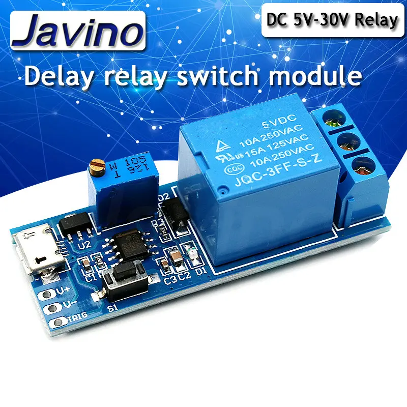 Smart Electronics 5V-30V Micro USB Power Adjustable Delay Relay Timer Control Module Trigger Delay Switch