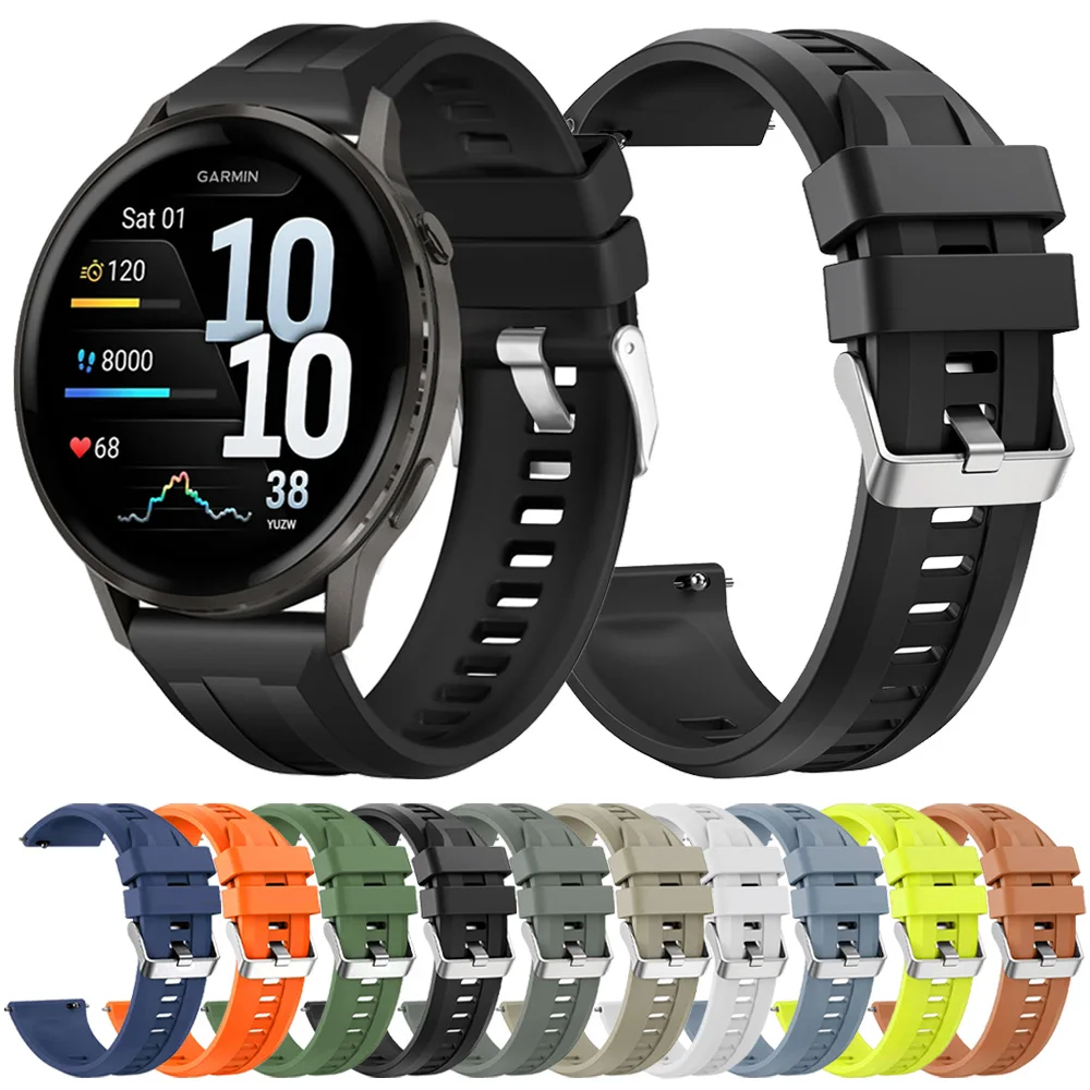 22 mm Silikonband für Garmin Venu 4 45 mm Uhrenarmband Garmin Venu 3 2 Forerunner 570 47 mm 265 255 M Vivoactive 4 Sportarmband