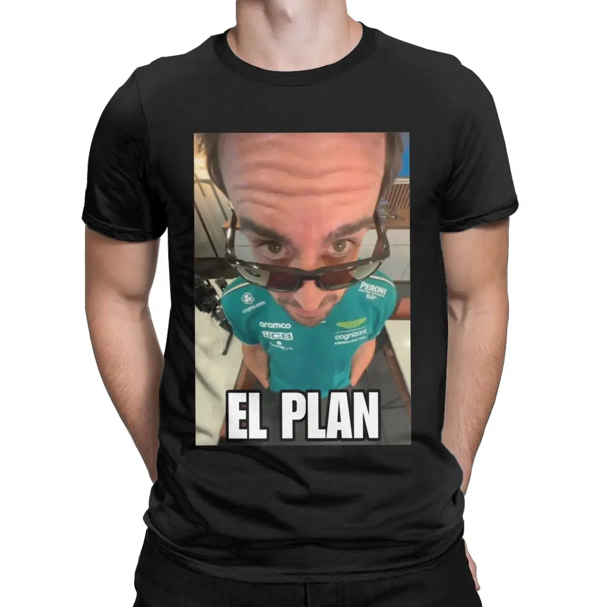 El Plan Fernando Alonso T-Shirts for Men Funny Cotton Tee Shirt Round Collar Short Sleeve T Shirts Birthday Present Clothing