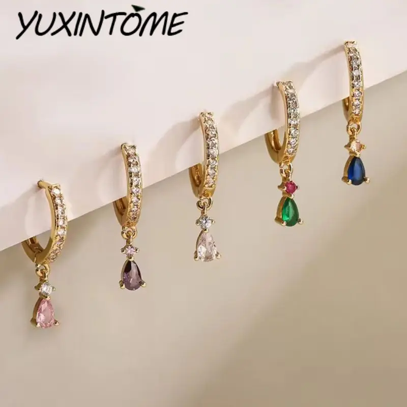 

925 Sterling Silver Needle Classic Versatile Micro-paved Zircon Water Droplets Earring Women Niche Fashion Wedding Party Jewelry