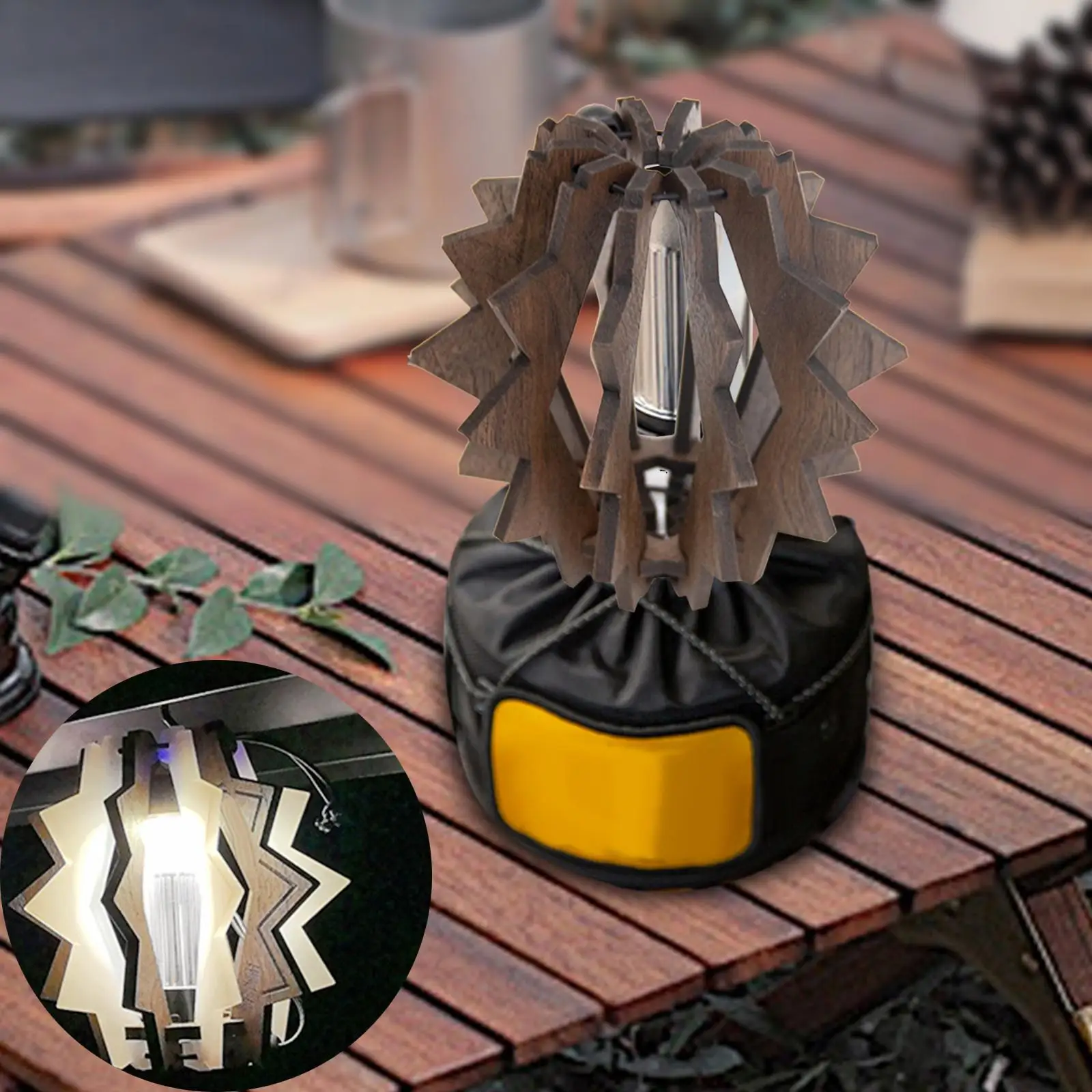 

Camping Lampshade Outdoor Equipment Multipurpose Wood Lighting Accessory