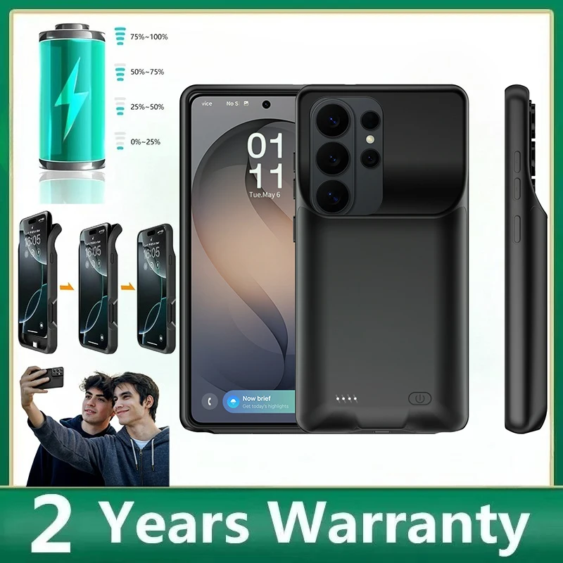 

Модный новый чехол-аккумулятор 10000 мАч для Samsung Galaxy S26 Plus S25 Edge S25 Ultra S24 S23 S22: внешний аккумулятор для телефона