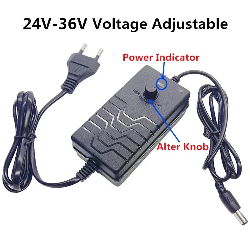 Fuente de alimentación ajustable Universal de 24V-36V 2A transformador multivoltaje 25V 27V 28V 29V 30V 31V 32V fuente de alimentación multivoltaje UE