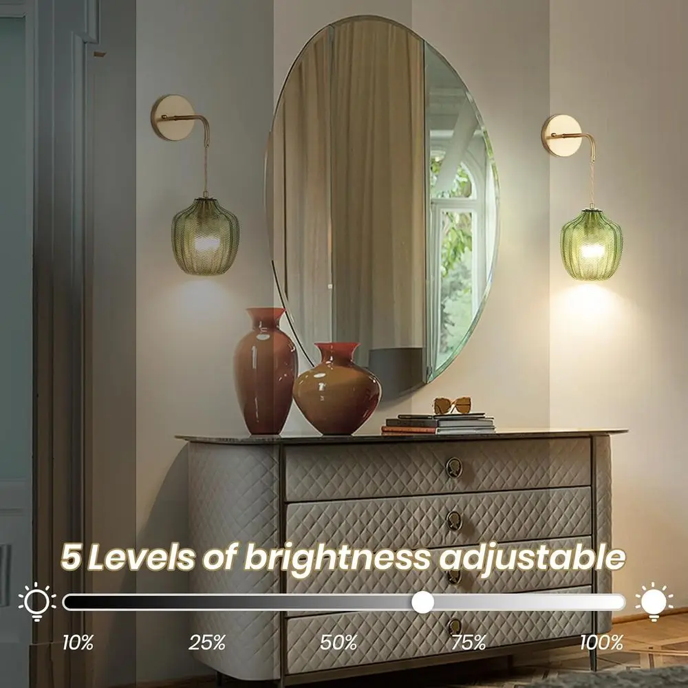 Zestaw 2 bezprzewodowych kinkietów RGB z możliwością ściemniania, zasilanych bateryjnie, sterowanych pilotem, nowoczesne do sypialni i salonów