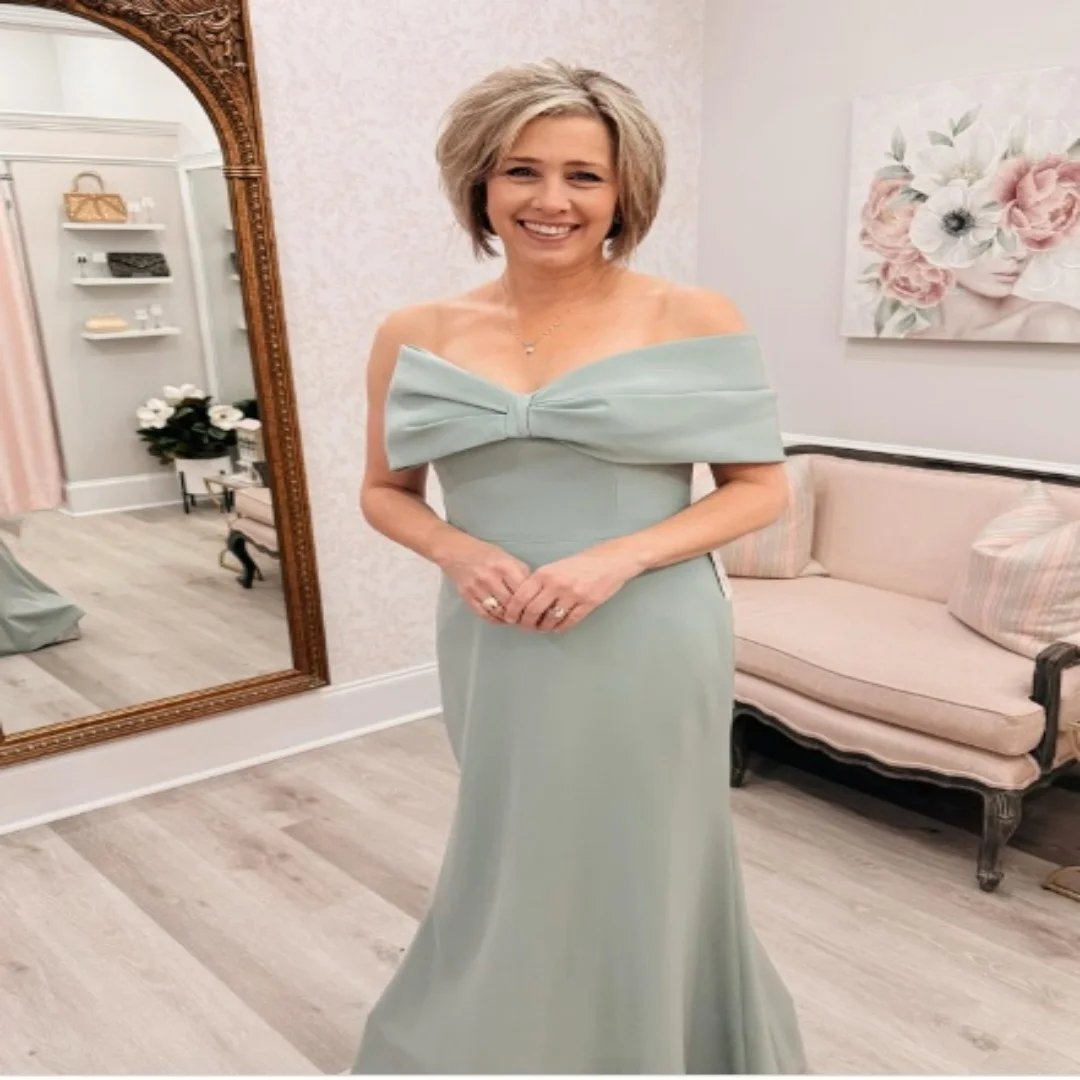 Customized Elegant Mother of the Bride Dresses  Off Shoulder Mermaid Strapless Formal Wedding Guest Cocktail Dresses for Women