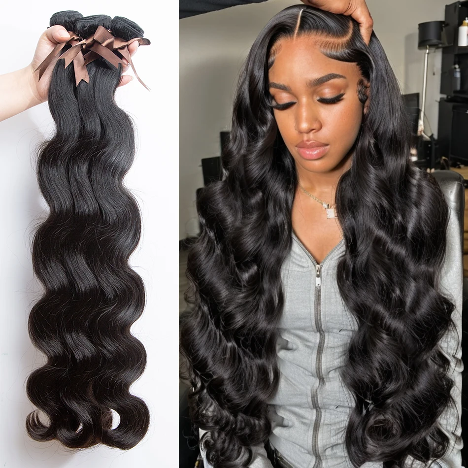 30 40 Inch Brazilian Virgin Body Wave Bundles Raw Hair 100% Human Hair Remy Quick Weaves Unprocessed Hair Extensions Tissage