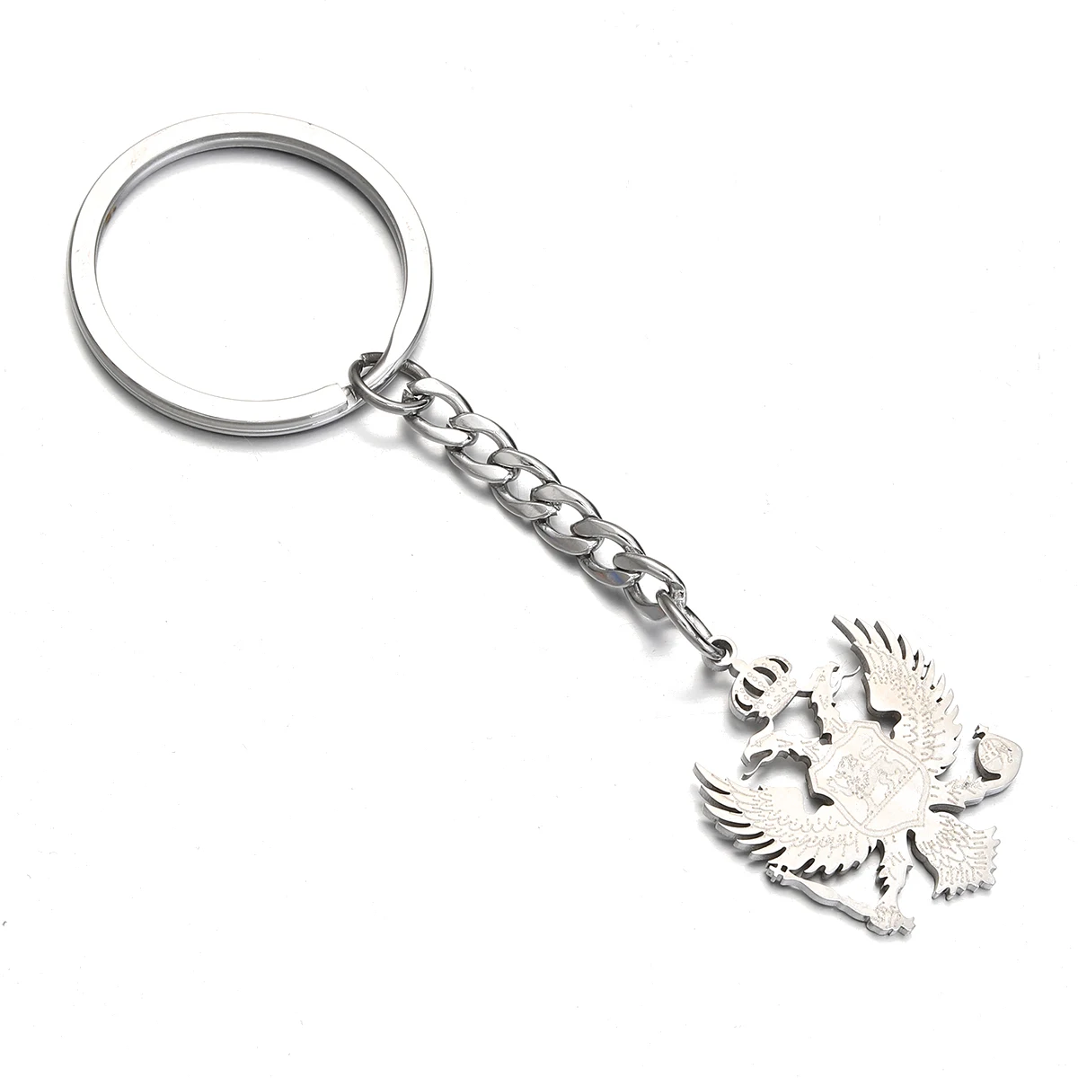 Stainless Steel Montenegro Eagle Pendant Keychain With Cross for Women Girls Jewelry