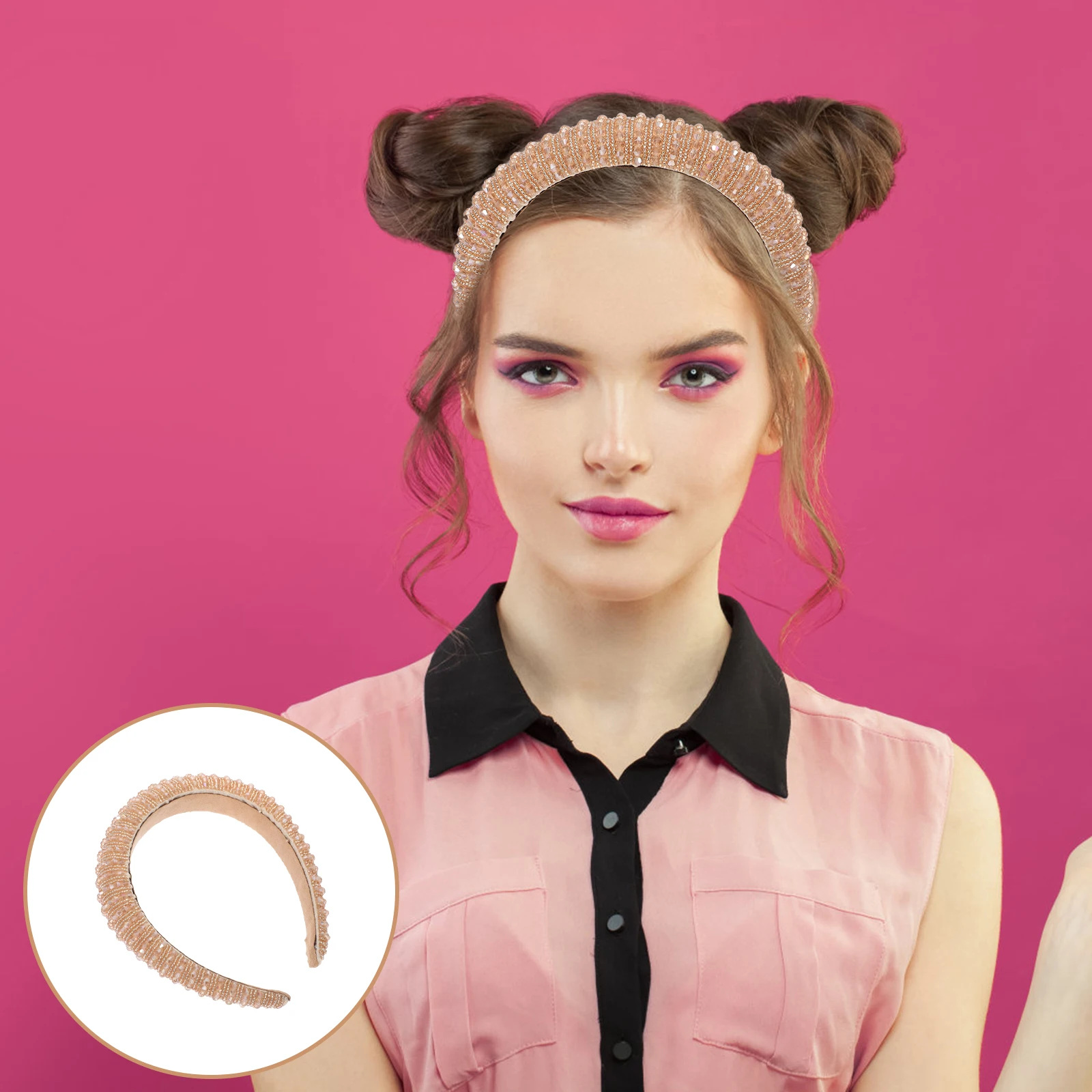 

Beaded Hairband Elegant Design Delicate Headband for Women Party Costume Holiday Hair Accessory Charming Hair Decor