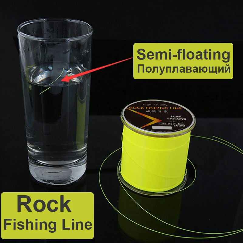 500m Semi Floating Rock Fishing Line High Quality Wear Resistant Nylon Line Resistance Equipment For Lure Sea Fishing