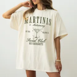 Martini Bachelorette T Shirt and Matrimony for Bach Party Luxury Cocktail Social Club