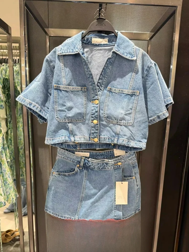 

Повседневный комплект ort Sve Denim irt And Pants Faionable Костюм-двойка ort Length Svel Cotton Blend на пуговицах