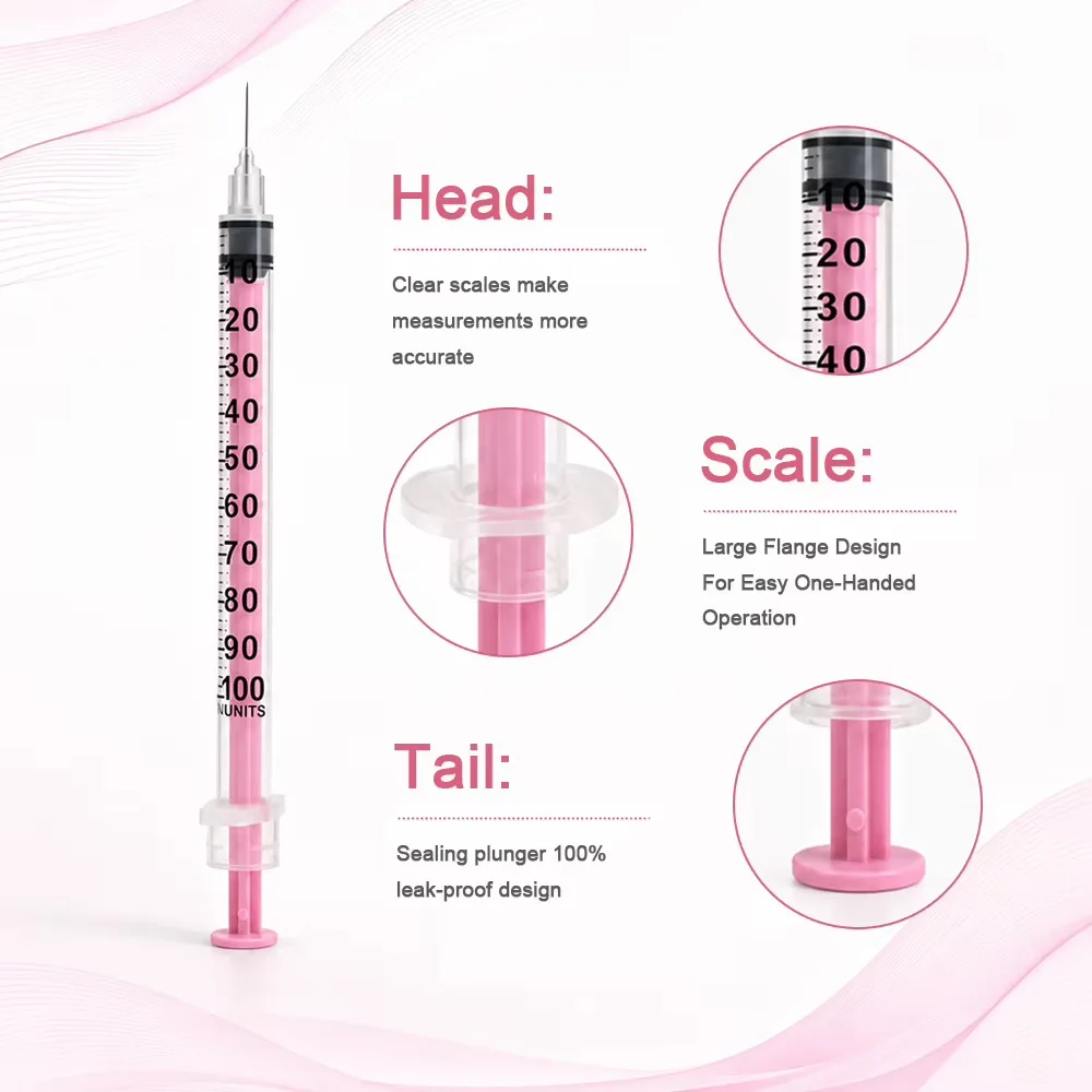 100/50/20 Pack 1ml Syringes with Needles Individually Packaged for Laboratory And Pet Supplies