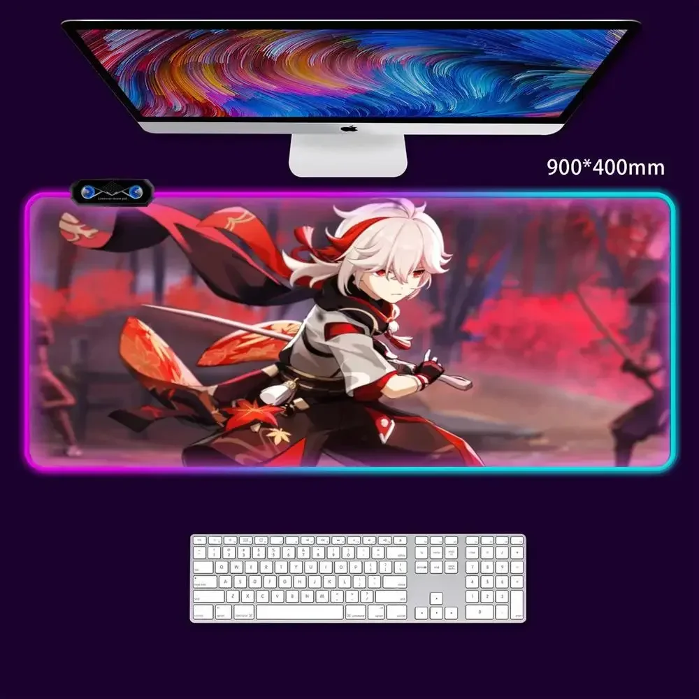 

Genshin Kaedehara Kazuha Mouse Pad Tablet RGB mouse Pad Laptop xl desktop mouse pad, cute HD Rainbow Gaming keyboard pad, csgo