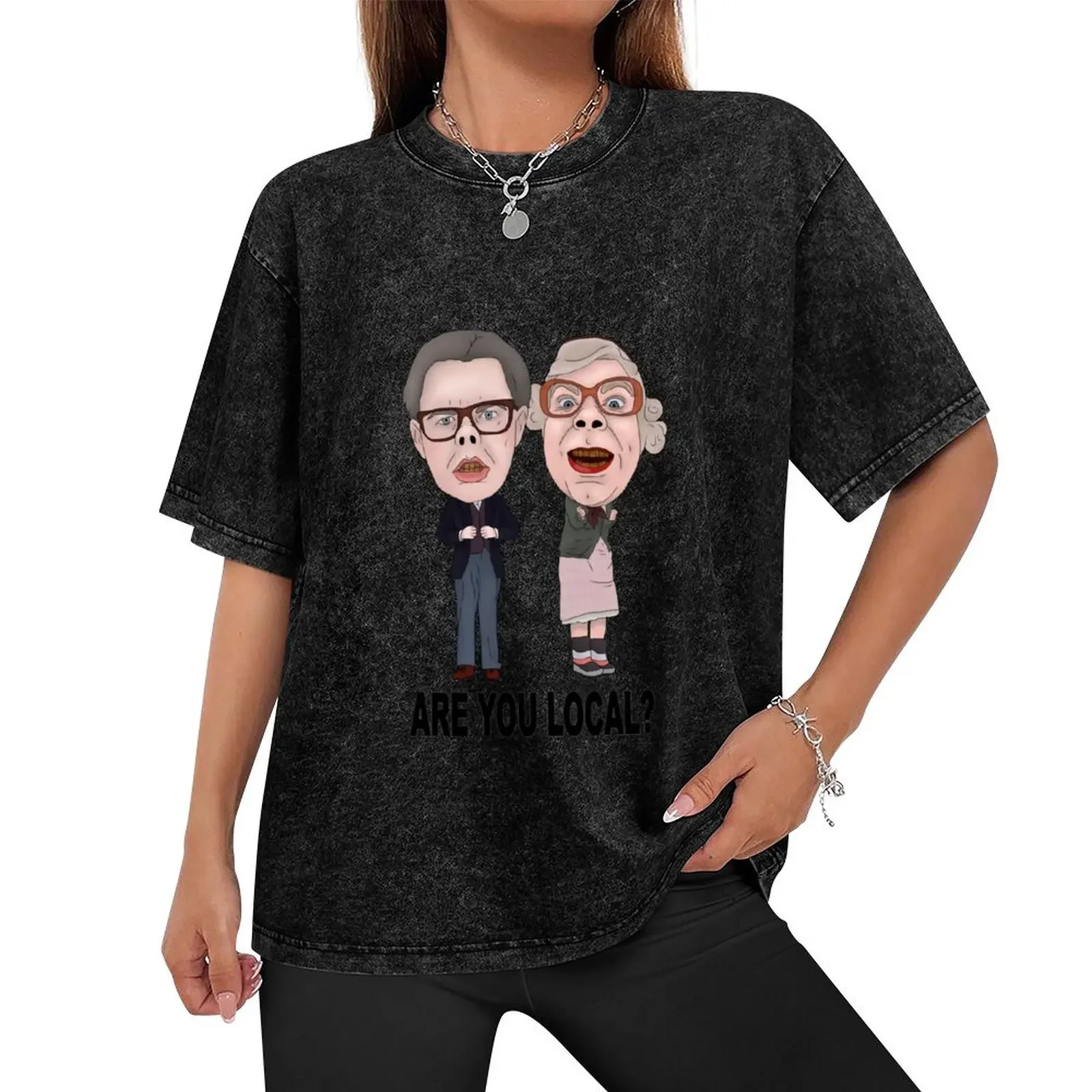 The League of Gentlemen Inspired Tubbs and Edward Are You Local Ilustration T-Shirt Blouse heavy weight t shirts for men