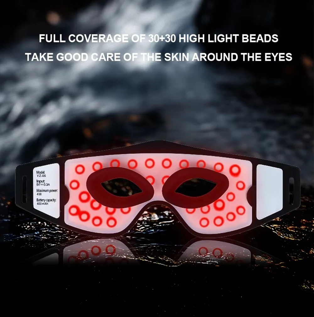 قناع عين مدلك العين جهاز العناية بالجمال جهاز إزالة أكياس العين 630NM 850NM بالقرب من جهاز العلاج بالضوء الأحمر بالأشعة تحت الحمراء قناع عين #5