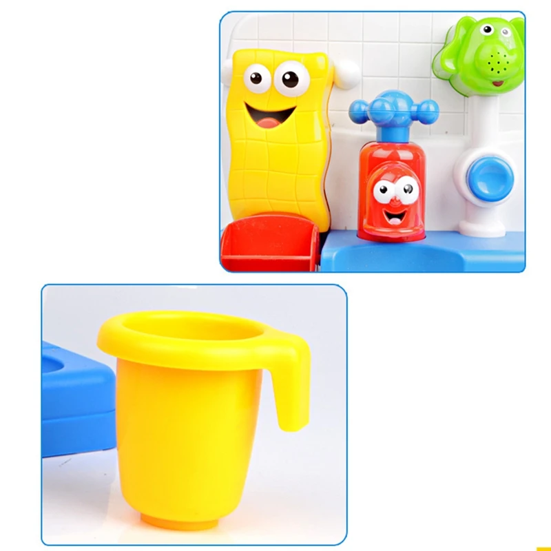 Kleinkind Bades pielzeug für Baby 12 Monate über Badewanne Wasser sensorisches Spiel mit Wasserhahn Wasser becher und Spinning Bad Zeit Spielzeug