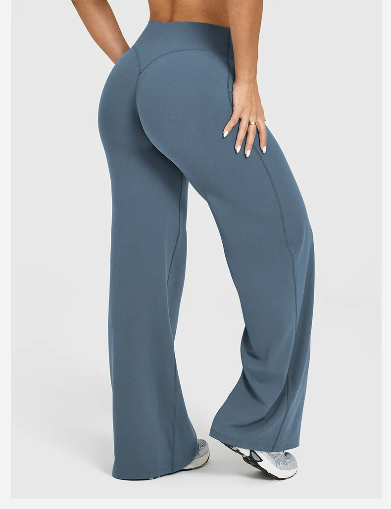 Pantalons de sport à jambes droites pour femmes sans embarras pantalons à jambes larges yoga vêtements de fitness respirants pantalons décontractés polyvalents