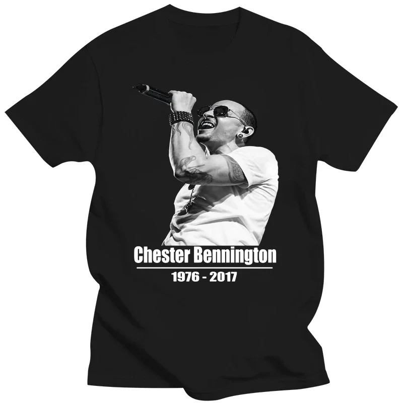 100%Cotton T-shirt men\'s short sleeved  Chester Bennington Tribute Custom Men Shirt Size T-shirt Summer Style Men T Shirt