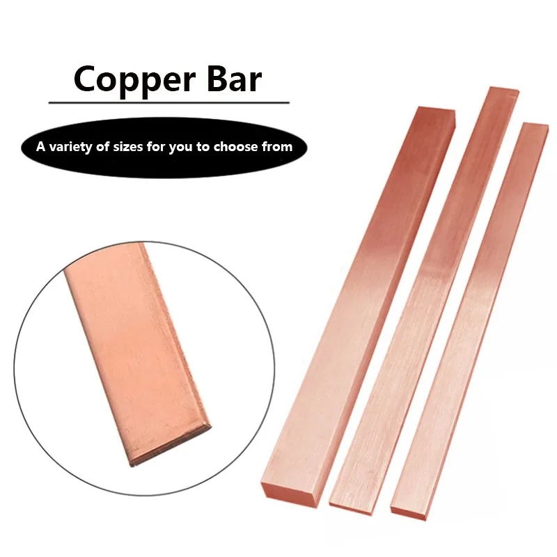 1pcs Pure Red Coppers Flat Metal Plate Coppers Flat Bar Thickness 1/1.5/2/3/4/5/6/8mm length 100/250 mm Coppers Bus Bar