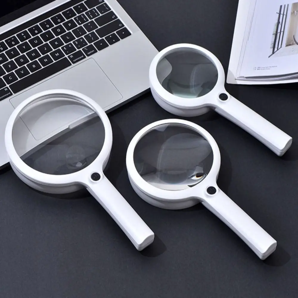 Durable Reading Glasses Rechargeable Illuminated Magnifying Glasses 3 Light Modes 40/30/20X LED Lighted Magnifier Outdoor