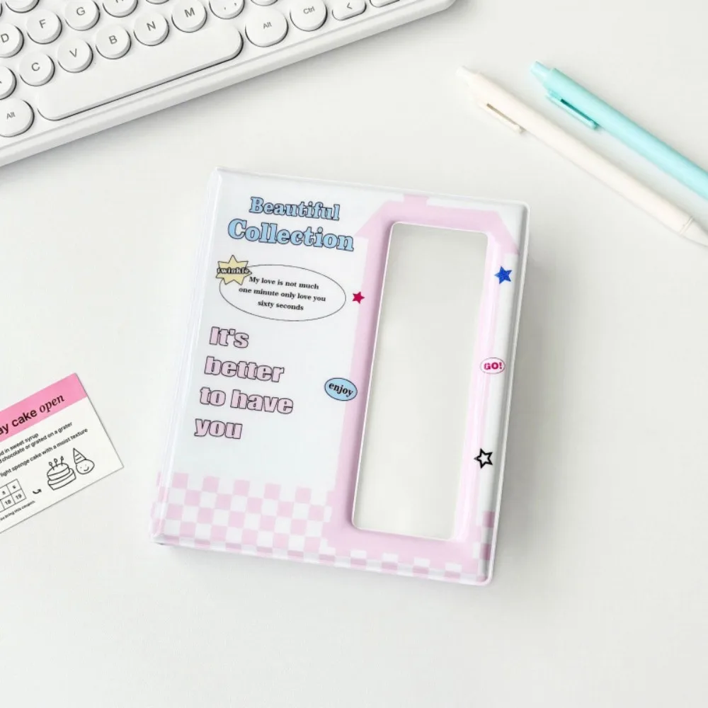 

Cute Cartoon 4 Continuous Albums Clear Pockets 64 Pockets Photo Album Holder with Inner Page PVC Small Card Collect Book