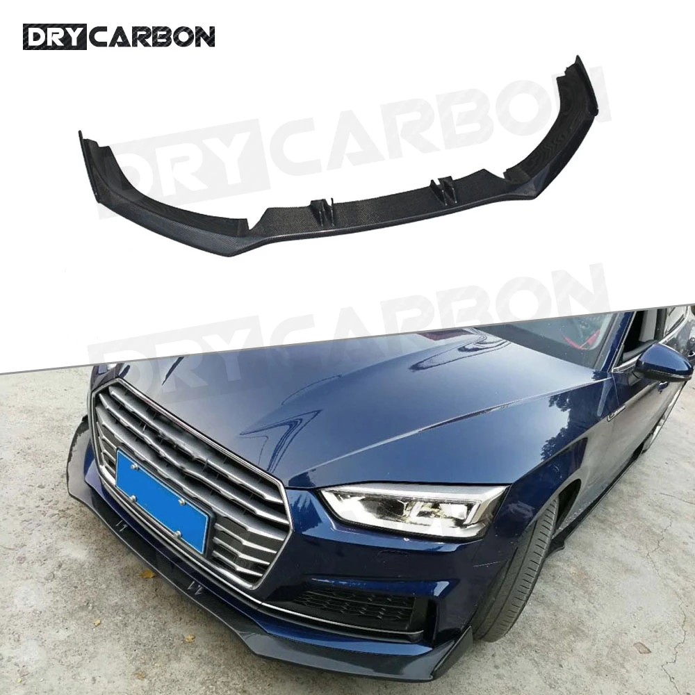 

Передний спойлер из углеродного волокна/FRP для Audi A5 S5 2017 2018 2019, не для A5, стандартный бампер, защита подбородка