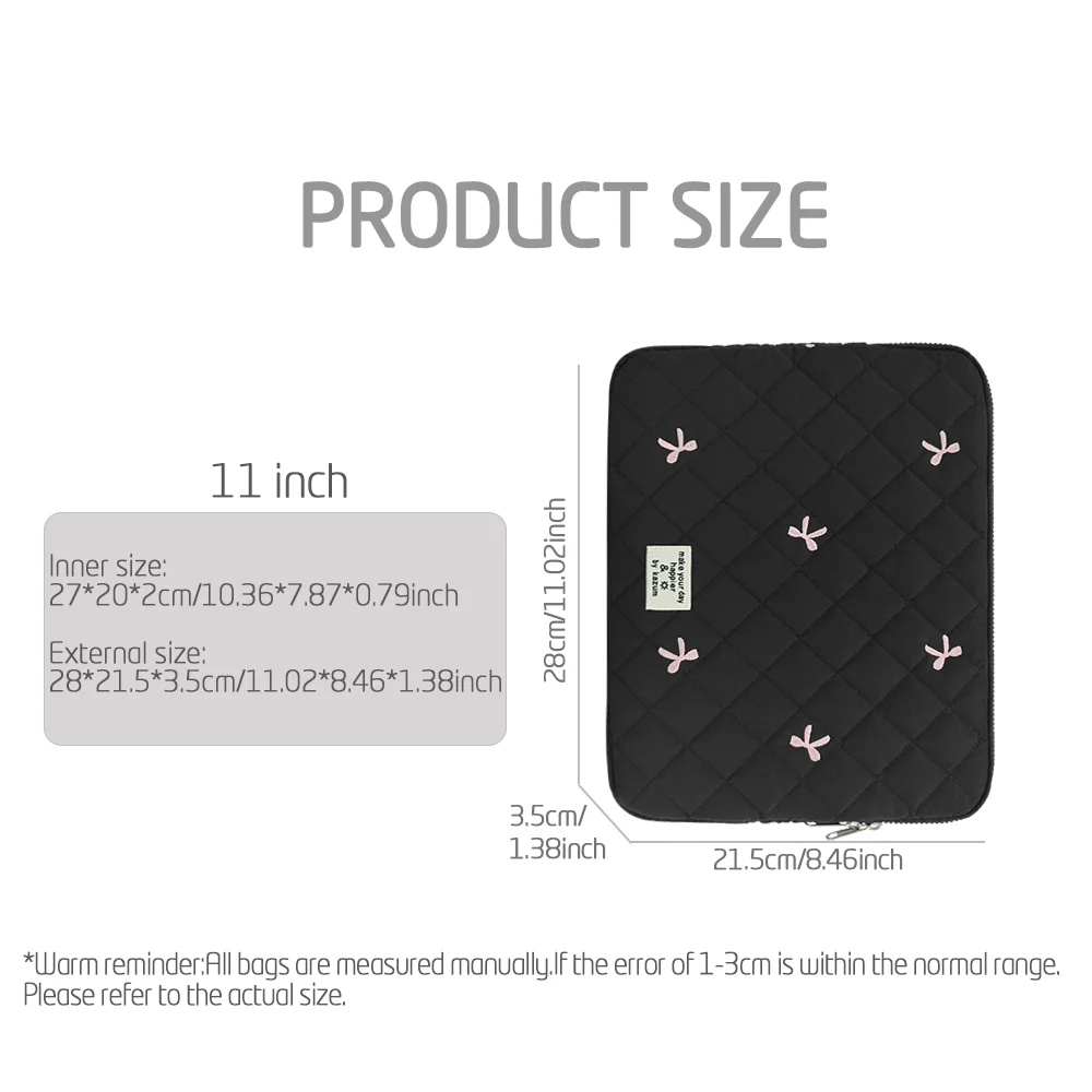 11 inch Tablet Sleeve Bag for Ipad Pro 11 Samsung Galaxy Tab S11 A9+ Puffy Quilted Portable Thickened Tablet Bag Pouch