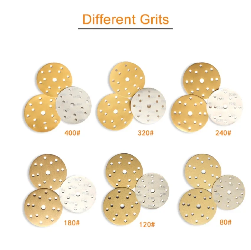 6 Inch 150MM 15 Hole 60-2000 Grits Hook and Loop Aluminum Oxide Wet&Dry Sandpaper Sanding Disc for Polishing Car Wood Auto Paint