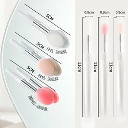 Small Silicone Lip Brushes with Dustproof Cover Lipstick Brush Stick Lip Makeup Brush Tools Easy To Carry Cosmetic Accessories