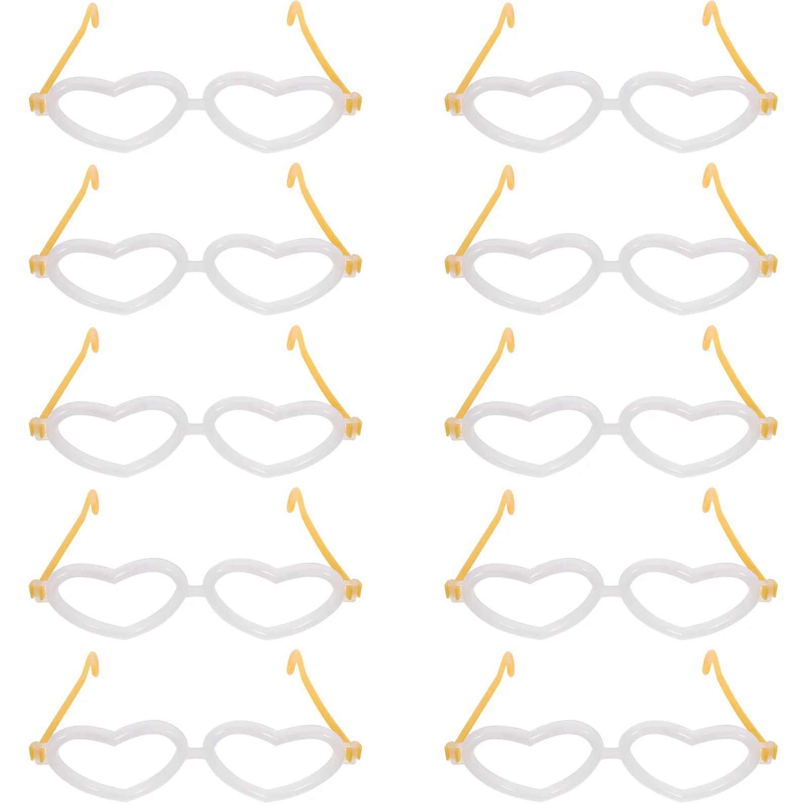 

10pcs Heart Shaped Sunglasses Light Up Eyeglasses for Party Christmas New Year Fundraisers Toys Portable Glow Glasses