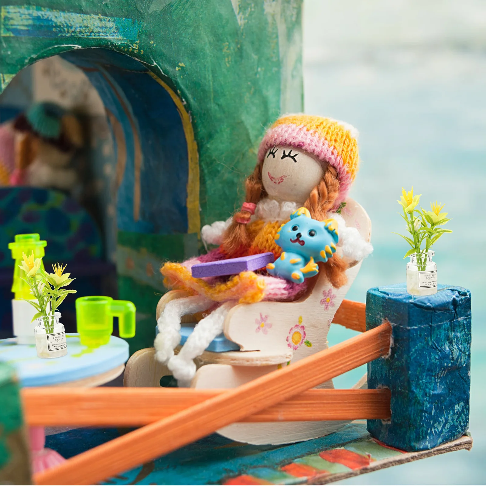 قسط صغير بوعاء النبات ديكور محاكاة بونساي للمنزل المصغر البستنة المشهد سطح المكتب زخرفة محسن مساحة المعيشة #5