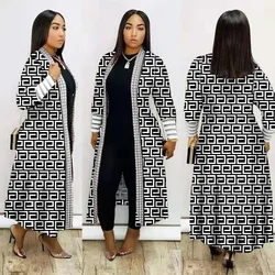 Mandylandy-cárdigan de manga larga con estampado de leopardo para mujer, chaqueta de nailon, abrigos rectos informales