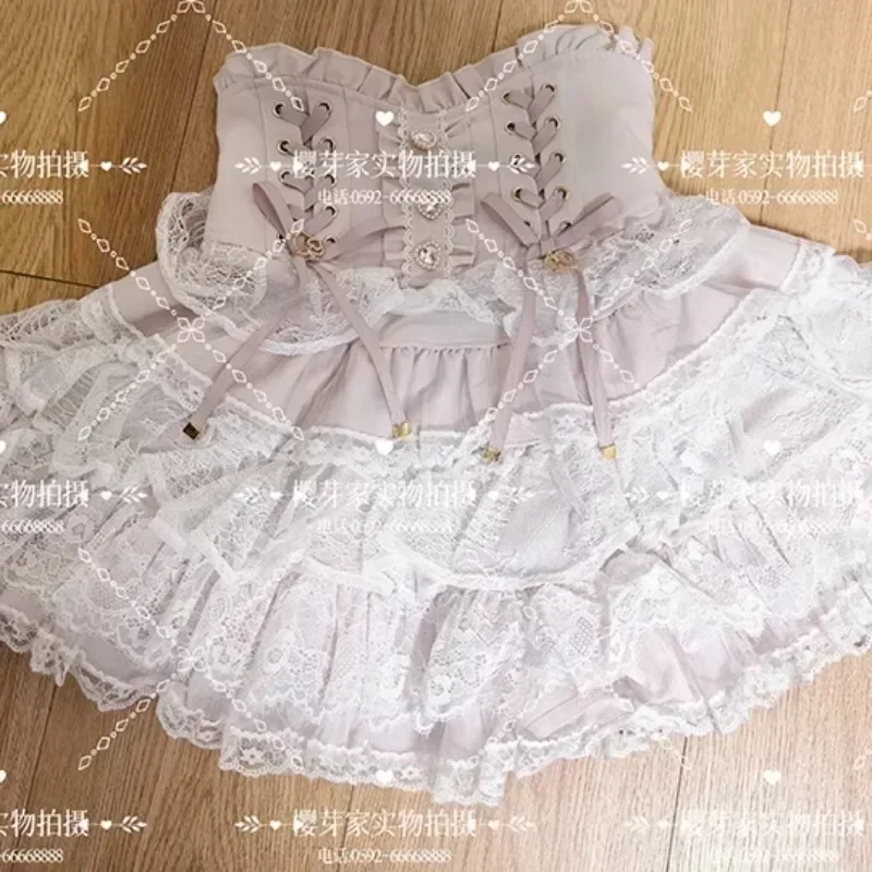 Mine Series Mass Production Mini Skirts Soft Girl Sweet Multi-layer Lace Ruffle Edge Culottes 2025 Spring And Summer Short Skirt
