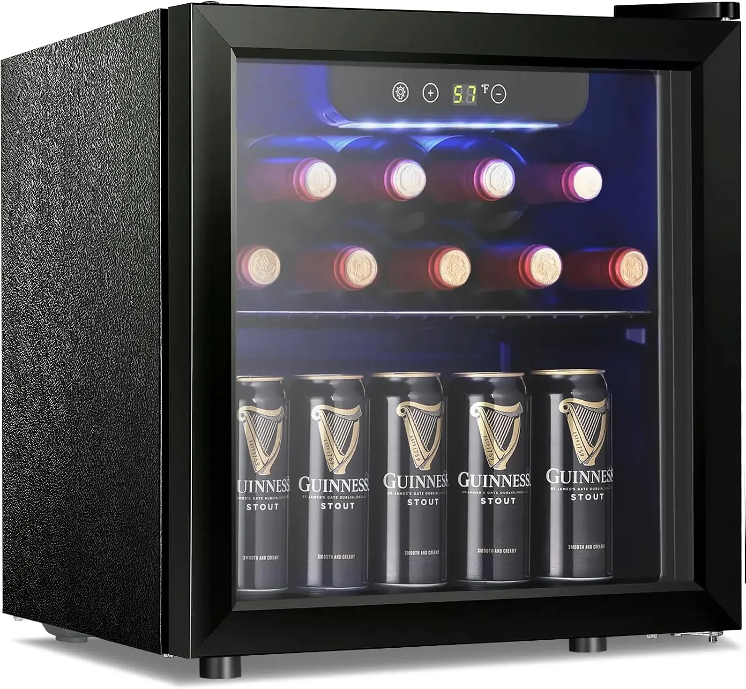 Star 12 Bottle 48 Can Wine Cooler/Cabinet Beverage Refrigerator Mini Fridge Low Noise Clear Glass Door Counter Top Cellar for Be